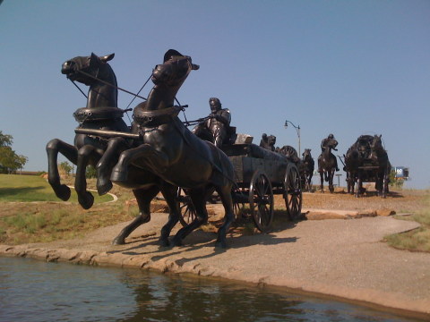 Bricktown Water Taxi Ride Sculptures